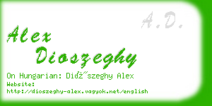 alex dioszeghy business card